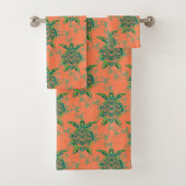 Koraalschildpad onder de doekset van het Zee Bad Handdoek (Insitu)