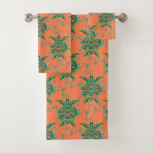 Koraalschildpad onder de doekset van het Zee