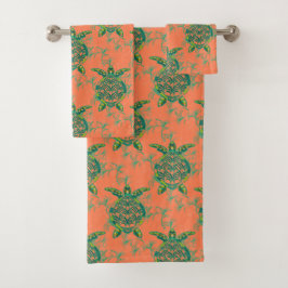 Koraalschildpad onder de doekset van het Zee Bad Handdoek