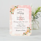 Koraalse Rozen Floral Elegant Wedding Kaart (Staand voorkant)