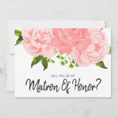 Koraalse Waterverf Floral is mijn matron van een g Kaart (Voorkant)