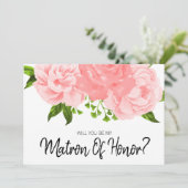 Koraalse Waterverf Floral is mijn matron van een g Kaart (Staand voorkant)