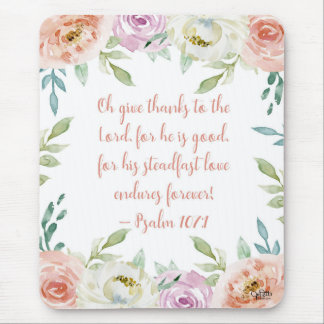 Koraalse Waterverf Floral Psalms Bijbel Verse Girl Muismat