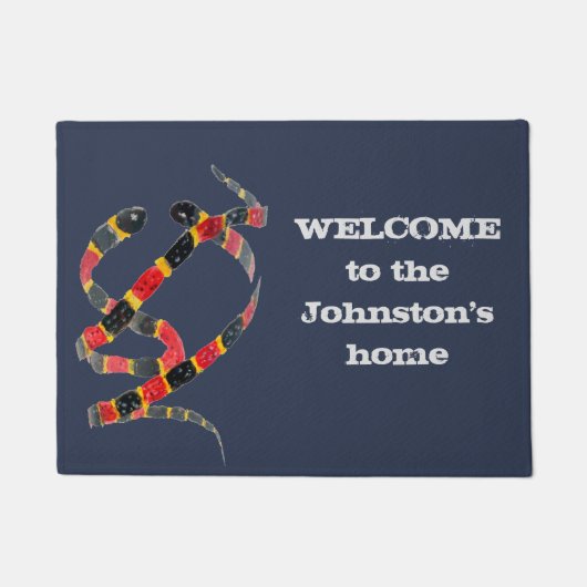 Koraalslangen Wildlife Art gepersonaliseerd Deurmat (Voorkant)