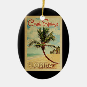Koraalspeling Palm Tree Vintage Travel Keramisch Ornament