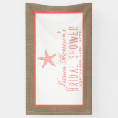 Koraalstaartschar Beach Burlap Vrijgezellenfeest Spandoek (Verticaal)