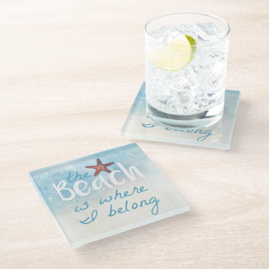 Koraalstaartvis met strand is waar ik deel glazen onderzetter (Schuin)