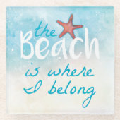 Koraalstaartvis met strand is waar ik deel glazen onderzetter (Voorkant)