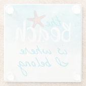 Koraalstaartvis met strand is waar ik deel glazen onderzetter (Achterkant)