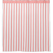 Koraalstreep met wit douchegordijn (Voorkant)