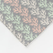 Koraalstrepes Perzikknollen Grijze crème Fleece Deken (Hoek)