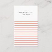 KoraalStripe minimalistische moderne, stijlvolle e Visitekaartje (Voorkant)