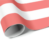 Koraalstropen en witte strepen cadeaupapier (Rol Hoek)