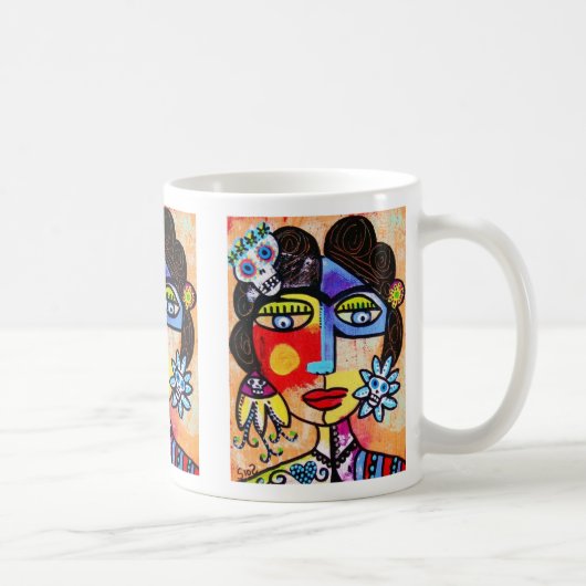 Koraalsuiker mok schedel, koffie, thee (Rechts)