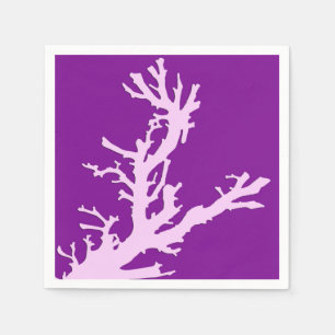 Koraaltak - amethyst en orchidee servetten