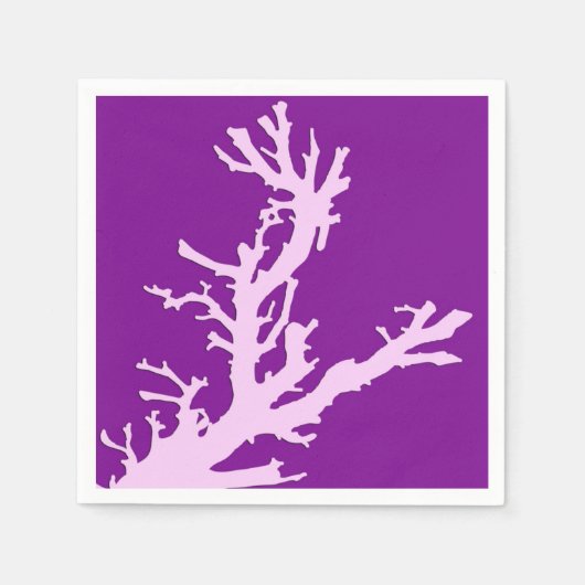 Koraaltak - amethyst en orchidee servetten (Voorkant)