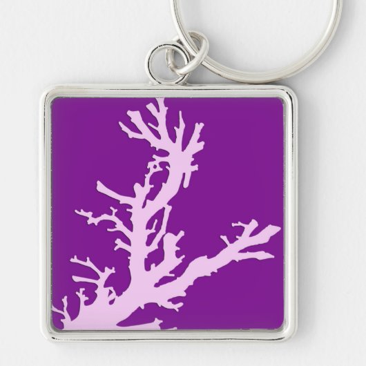 Koraaltak - amethyst en orchidee sleutelhanger (Voorkant)