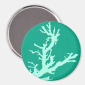 Koraaltak - blauwgroen en zeeluin magneet (Voorkant / Achterkant)