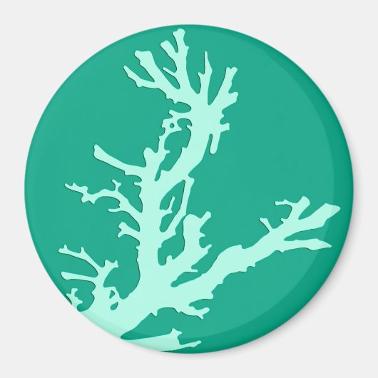 Koraaltak - blauwgroen en zeeluin magneet (Voorkant)