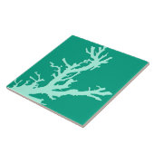 Koraaltak - blauwgroen en zeeluin tegeltje (Zijkant)