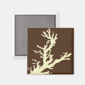 Koraaltak - cacaobruin en beige magneet (Voorkant / Achterkant)