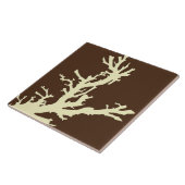 Koraaltak - cacaobruin en beige tegeltje (Zijkant)