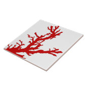 Koraaltak - donkerkoraal rood en wit tegeltje (Zijkant)