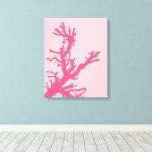 Koraaltak, koraalroze canvas afdruk (Insitu (Houten vloer))