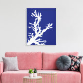 Koraaltak, marineblauw en wit canvas afdruk (Insitu (Woonkamer))