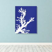 Koraaltak, marineblauw en wit canvas afdruk (Insitu (Houten vloer))