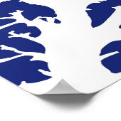 Koraaltak, marineblauw en wit poster (Hoek)