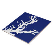 Koraaltak - marineblauw en wit tegeltje (Zijkant)