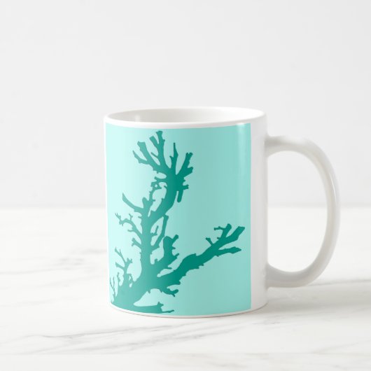 Koraaltak - turquoise en aqua koffiemok (Rechts)