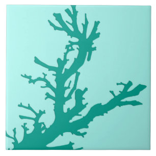Koraaltak - turquoise en aqua tegeltje