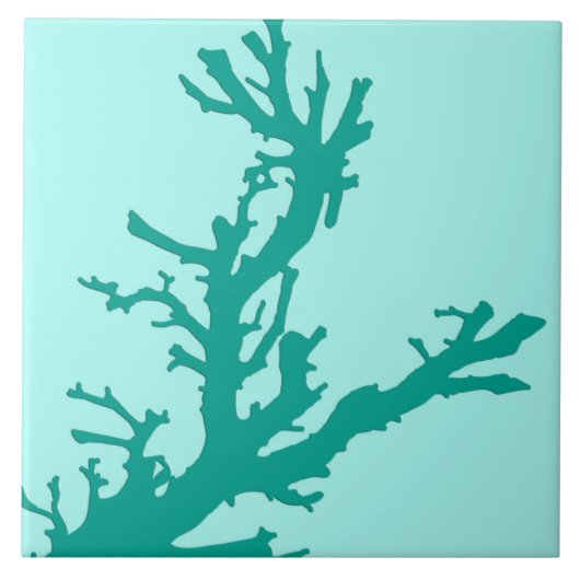 Koraaltak - turquoise en aqua tegeltje (Voorkant)