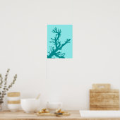 Koraaltak, turquoise en licht aqua poster (Keuken)