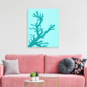 Koraaltak, Turquoise en Light Aqua Canvas Afdruk (Insitu (Woonkamer))