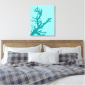 Koraaltak, Turquoise en Light Aqua Canvas Afdruk (Insitu (Slaapkamer))
