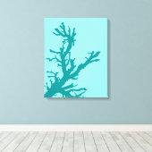 Koraaltak, Turquoise en Light Aqua Canvas Afdruk (Insitu (Houten vloer))