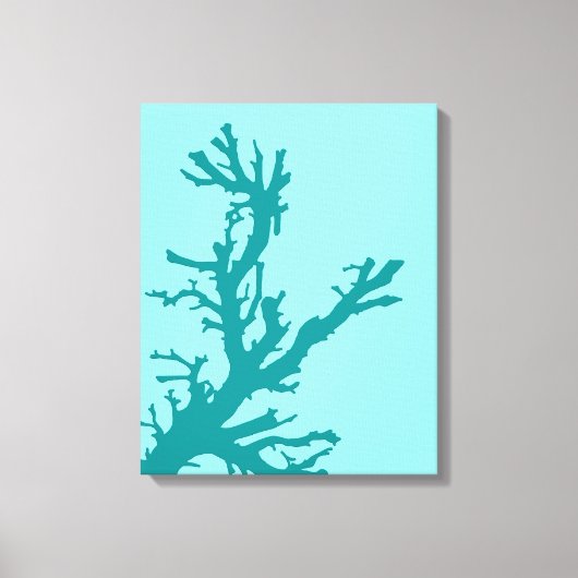 Koraaltak, Turquoise en Light Aqua Canvas Afdruk (Voorkant)
