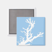 Koraaltak - wit op bleek blauw magneet (Voorkant / Achterkant)