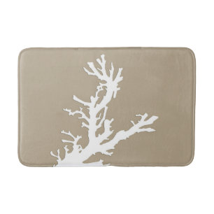 Koraaltak - wit op taupettan badmat