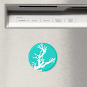 Koraaltak - wit op turquoise magneet (Insitu (Vaatwasser))