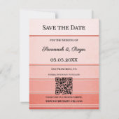 Koraaltoon op Tone Striped Photo Save the Date Aankondiging (Achterkant)