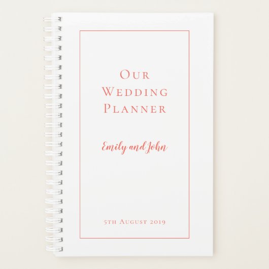  Koraaltypografie en Border Wedding Planner (Voorkant)