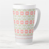 Koraalventilator op grijs latte mok (Rechterhoek)