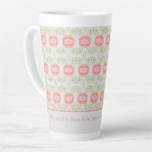 Koraalventilator op grijs latte mok (Linkerhoek)