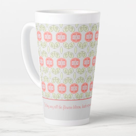 Koraalventilator op grijs latte mok (Linkerhoek)