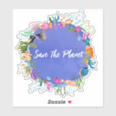 Koraalvis bespaart de Sticker van de planeet (Vel)