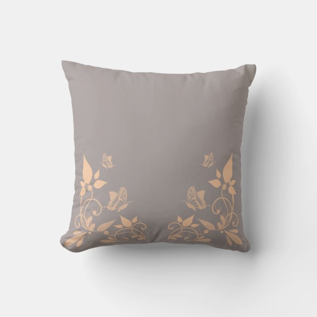 Koraalvlinder Floral Pillow Kussen (Voorkant)